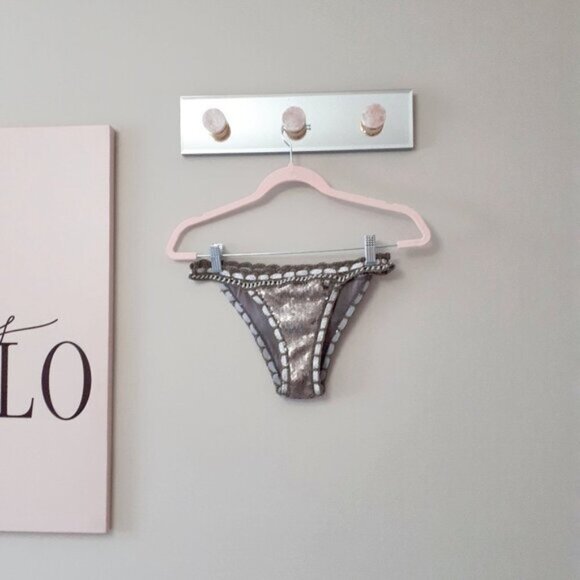 NWT Sugarfree sequin crochet metallic bikini top & bottom set - Picture 13 of 16